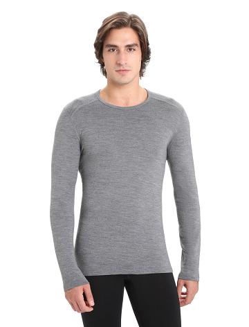 Gritstone Heather Men's Icebreaker Merino 260 Tech Long Sleeve Crewe Thermal Top Base Layers | USA 1396BEXC